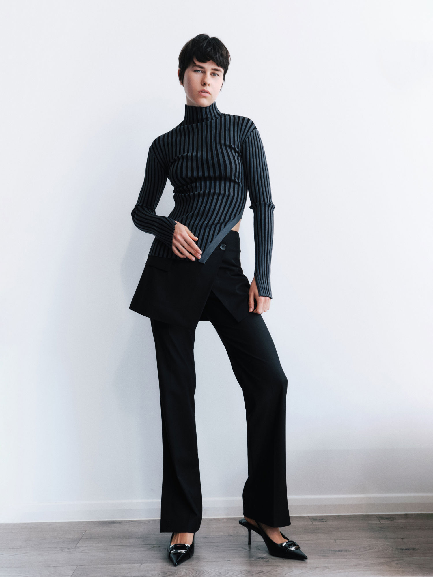 トップス noa シアー レイヤード アンサンブル カット トップス